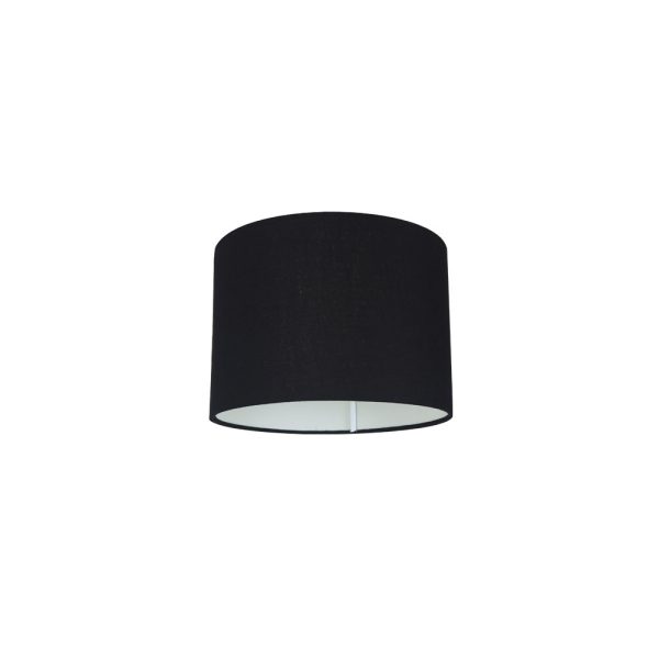 Linen 12" Drum Shade DIY Batten Fix Black - SHADE02