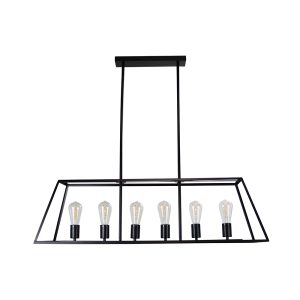 Southport 6 Light Metal Contemporary Pendant Matt Black - SL66906BK