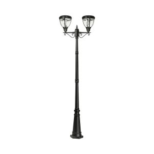 Traditional Twin Head LED Post Light - Black - SLDPL0007B-12.4W