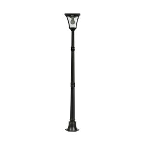 Traditional Single Head LED Post Light With Motion Sensor - Black - SLDPL0008A-S2-6.2W-PIR