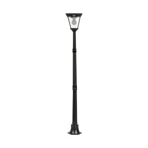 Traditional Single Head LED Post Light With Motion Sensor - Black - SLDPL0018A-S2-6.2W-PIR