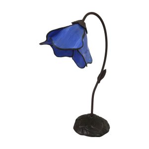 Tiffany Single Lotus Table Lamp Ski Blue - TL-AL/6SB