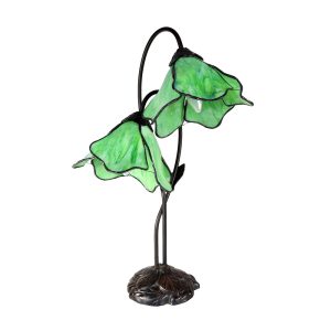 Tiffany Twin Lotus Table Lamp Green - TL-AL/8GR