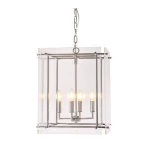 Duke Acrylic Hanging Lamp Nickel - ELZRD50714N