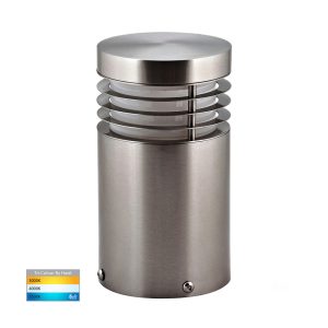 Mini 5W 12V DC LED Bollard Light 316 Stainless Steel / Tri-Colour - HV1605T-SS316-12V