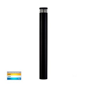 Maxi 9W 240V LED Bollard Light Large Matt Black / Tri-Colour - HV1608T-BLK-240V