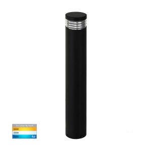 Maxi Louvre 5W 12V DC LED Bollard Light Small Matt Black / Tri-Colour - HV1616T-BLK-12V