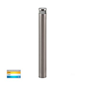 Maxi Louvre 5W 12V DC LED Bollard Light Large 316 Stainless Steel / Tri-Colour - HV1618T-SS316-12V