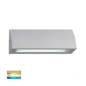 Taso 6W 12V DC Rectangular LED Step Light Matt Silver / Tri-Colour - HV3271T-SLV-12V