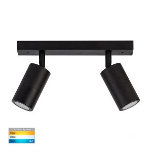 Tivah 10W 240V LED Ceiling Spotlight Bar Light Matt Black / Tri-Colour - HV4001T-2-BLK