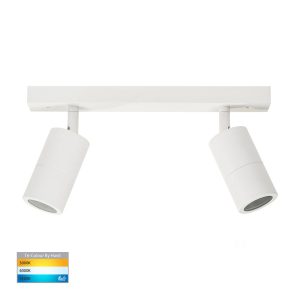 Tivah 10W 240V LED Ceiling Spotlight Bar Light Matt White / Tri-Colour - HV4001T-2-WHT