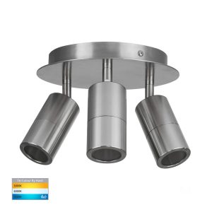 Tivah 15W 240V LED Ceiling Spotlight Round Titanium Aluminium / Tri-Colour - HV4001T-3-TTM-RND