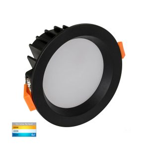 Polly 8W 240V Dimmable LED Downlight Black / Tri-Colour - HV5522T-BLK