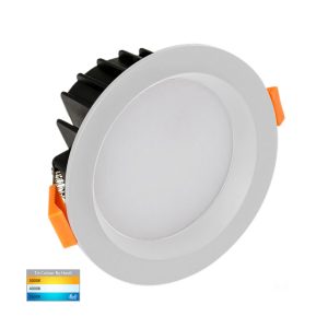 Polly 8W 240V Dimmable LED Downlight White / Tri-Colour - HV5522T-WHT