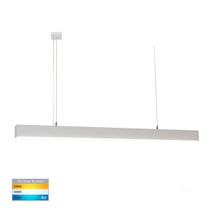 Proline 40W 1200mm Dimmable LED Pendant Aluminium / Tri-Colour - HV6001T-SLV