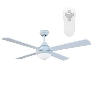 Tempo AC 48" Ceiling Fan With 2 x E27 Light Kit & Remote Control White - 100012/05R