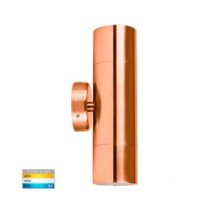 Tivah 10W 240V Up & Down LED Wall Pillar Light Solid Copper / Tri-Colour - HV1017GU10T