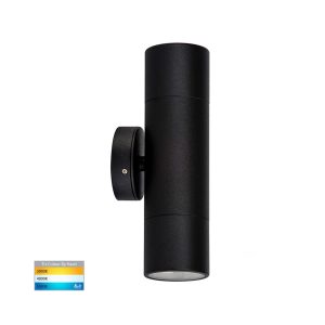 Tivah 10W 240V Up & Down LED Wall Pillar Light Matt Black / Tri-Colour - HV1027GU10T