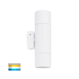 Tivah 6W/10W/14W 240V Up & Down LED Wall Pillar Light Matt White / Tri-Colour - HV1035T