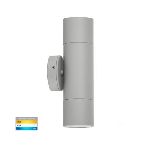 Tivah 10W 240V Up & Down LED Wall Pillar Light Silver / Tri-Colour - HV1047GU10T