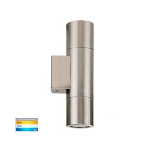 Piaz 10W 240V Up & Down LED Wall Pillar Light 304 Stainless Steel / Tri-Colour - HV1071T