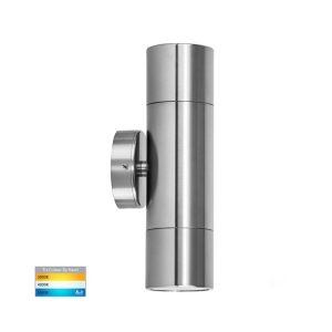 Tivah 6W/10W/14W 240V Up & Down LED Wall Pillar Light Titanium Aluminium / Tri-Colour - HV1085T