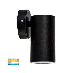 Tivah 5W 12V DC Fixed LED Wall Pillar Light Matt Black / Tri-Colour - HV1127MR16T