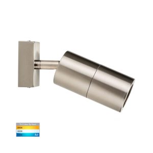 Piaz 5W 240V Adjustable LED Wall Pillar Light 304 Stainless Steel / Tri-Colour - HV1271T