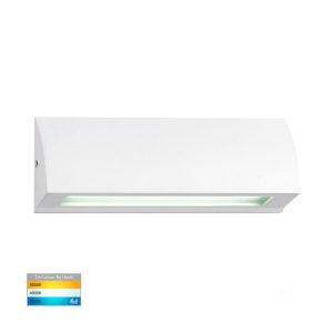 Taso 6W 12V DC Rectangular LED Step Light Matt White / Tri-Colour - HV3271T-WHT-12V