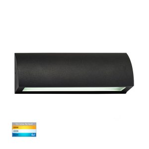 Taso 10W 12V DC Rectangular LED Step Light Matt Black / Tri-Colour - HV3272T-BLK-12V