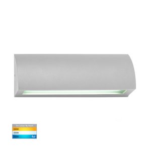 Taso 10W 12V DC Rectangular LED Step Light Matt Silver / Tri-Colour - HV3272T-SLV-12V