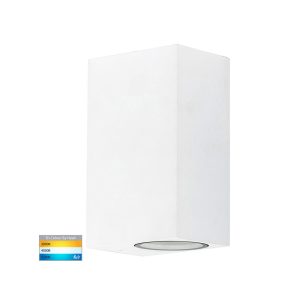 Accord 10W 240V Up & Down LED Wall Pillar Light White / Tri-Colour - HV3632T-WHT