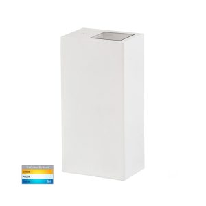 Veldi 10W 240V Up & Down LED Wall Pillar Light Matt White / Tri-Colour - HV3633T-WHT