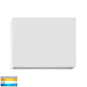 Essil 6W 240V Up & Down LED Wall Light White / Tri-Colour - HV3646T-WHT-240V