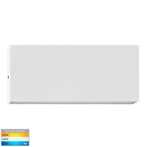 Essil 6W 240V Fixed Down LED Wall Light White / Tri-Colour - HV3647T-WHT-240V