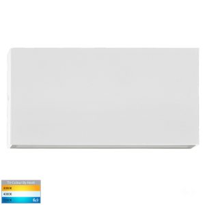 Essil 10W 240V Up & Down LED Wall Light White / Tri-Colour - HV3648T-WHT-240V