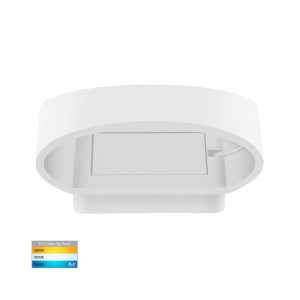 Luxe 9W 240V Up & Down LED Wall Light Matt White / Tri-Colour - HV3661T-WHT