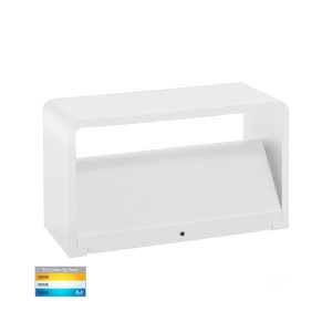 Mia 9W 240V Up & Down LED Wall Light Matt White / Tri-Colour - HV3665T-WHT