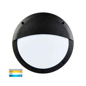 Stor 30W 240V Eyelid LED Bunker Wall Light Matt Black / Tri-Colour - HV3671T-BLK