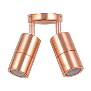 Poseidon 240V GU10 Double Adjustable Wall Pillar Light Copper - PG2AC