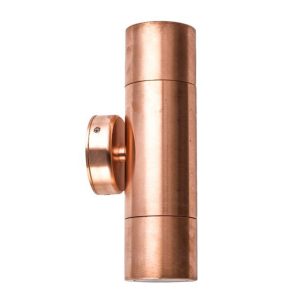 Poseidon 240V GU10 Up & Down Wall Pillar Light Copper - PGUDC