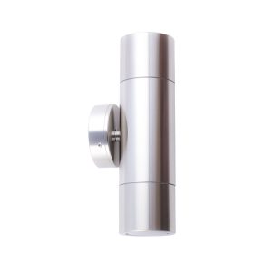 Poseidon 240V GU10 Up & Down Wall Pillar Light Stainless Steel - PGUDSS