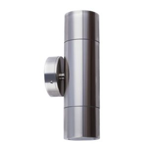 Poseidon 240V GU10 Up & Down Wall Pillar Light Titanium - PGUDT