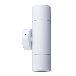 Poseidon 240V GU10 Up & Down Wall Pillar Light White - PGUDWH