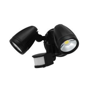 Chopper 30W Twin Head LED Spotlight With Sensor Black / Tri-Colour - 204394