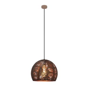 Embossed Dome Shape Pendant Coffee - BOTANICA03