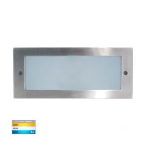 Bata 10W 12V DC Dimmable LED Brick Light 316 Stainless Steel / Tri-Colour - HV3003T-SS316-12V