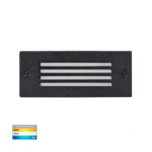 Bata 6W 12V DC Grill Face LED Brick Light Black / Tri-Colour - HV3006T-BLK-12V