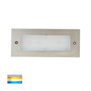 Bata 3W 12V DC Recessed LED Brick Light 316 Stainless Steel / Tri-Colour - HV3007T-SS316-12V