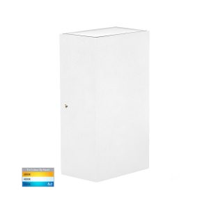 Platz 6W 240V Up & Down LED Wall Light Matt White / Tri-Colour - HV3634T-WHT